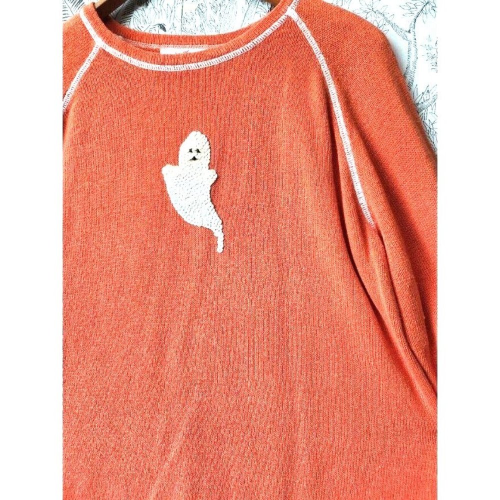 Quacker Factory Sequined Ghost Orange Linen Blend… - image 4